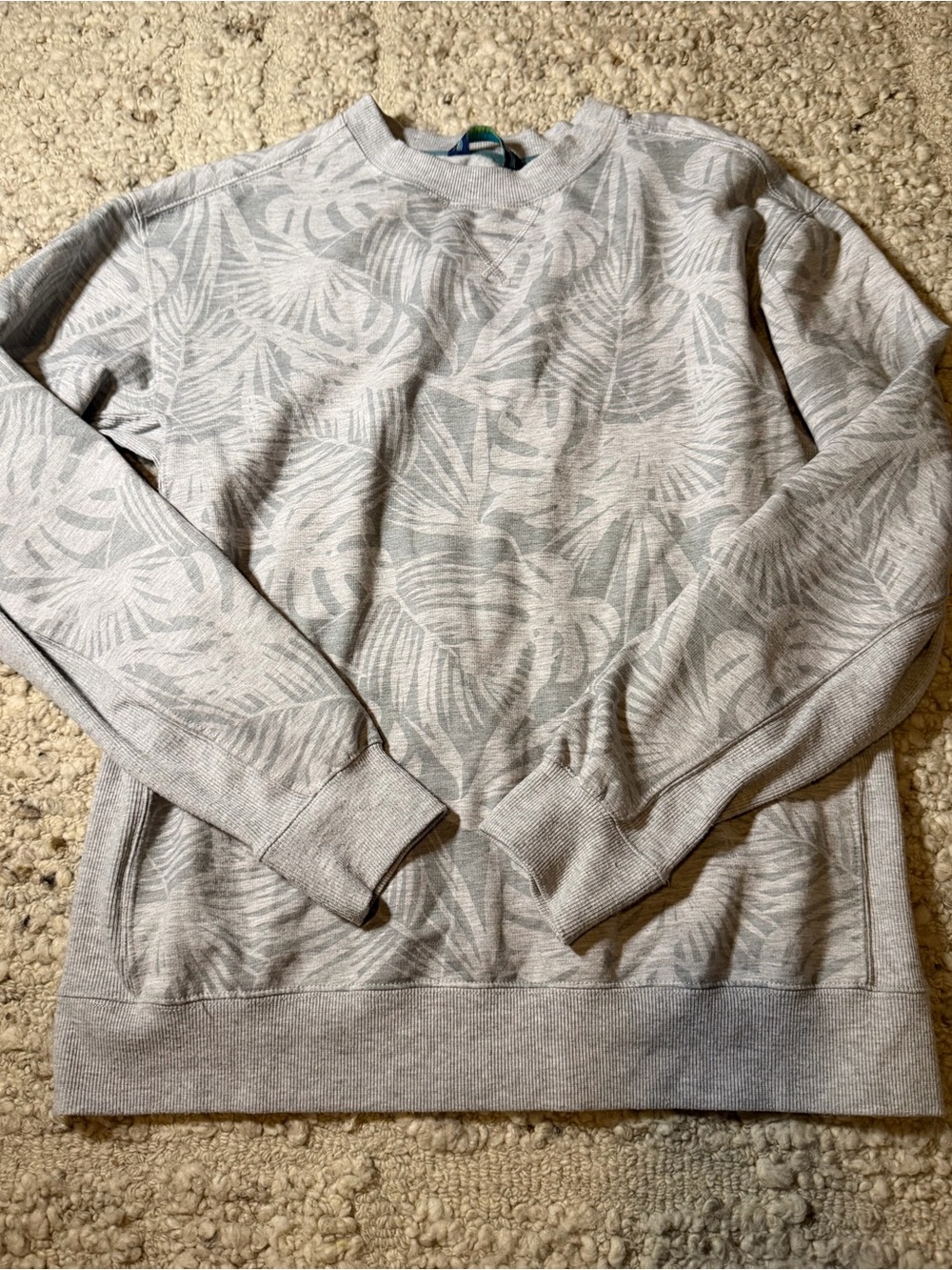 chubbies Light Gray Tropical-Print Crewneck Sweater